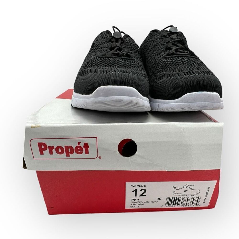 Propet Womens Travel Walker Evo WAT062M Sneaker Athletic Shoes Black Size 12
